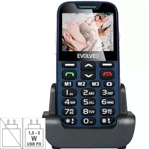 Телефон за възрастни EVOLVEO EasyPhone XR blue